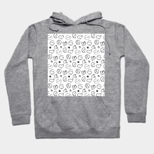 black and white cat pattern background wallpaper Hoodie